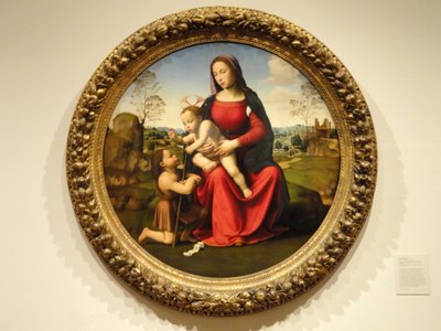 Madonna en kind met de jonge Sint Jan de Doper door Giuliano Bugiardini